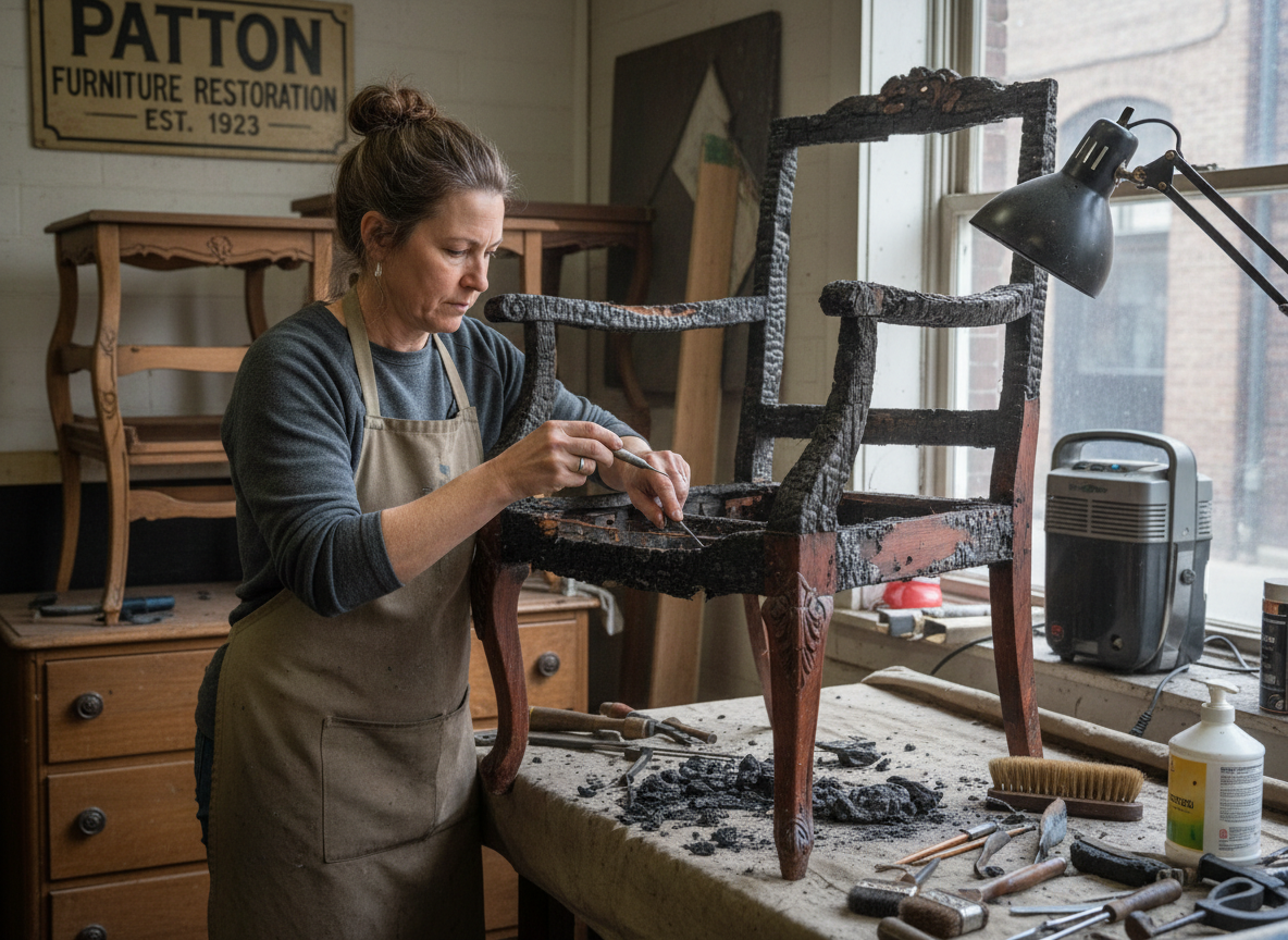 Fire-damaged Furniture Restoration in Patton, CA